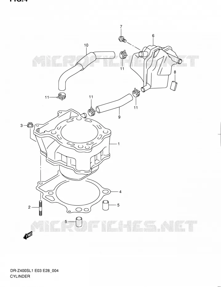 CYLINDRE Suzuki MOTO 400 DR-Z 2011  DR-Z400S L1 (E03,E28,E33)