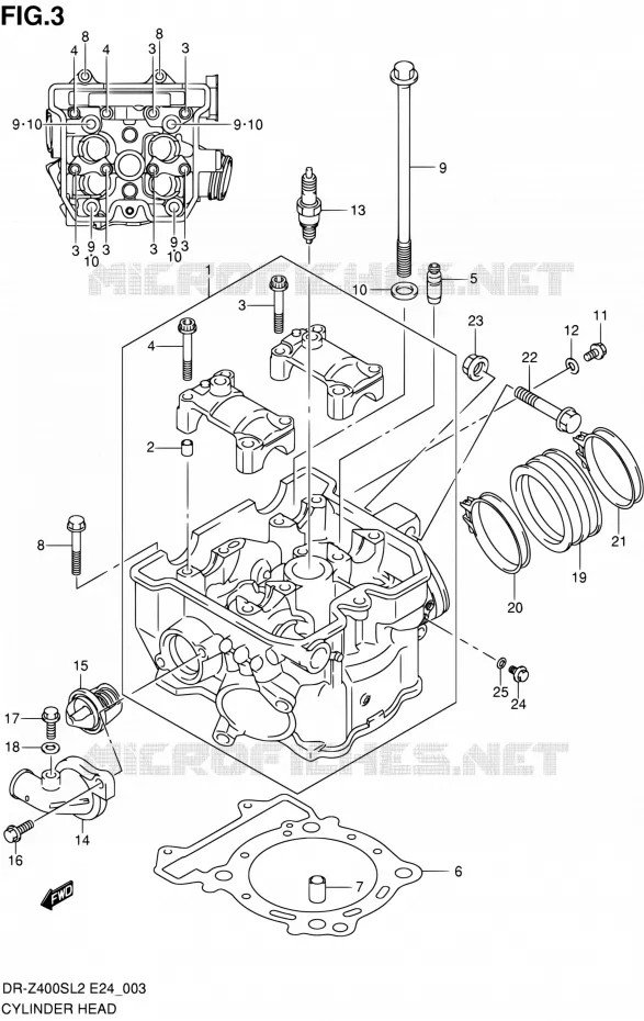 CULASSE Suzuki MOTO 400 DR-Z 2012  DR-Z400S L2 (E24)