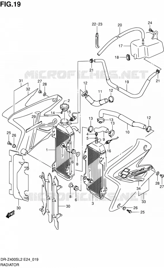 RADIATEUR Suzuki MOTO 400 DR-Z 2012  DR-Z400S L2 (E24)