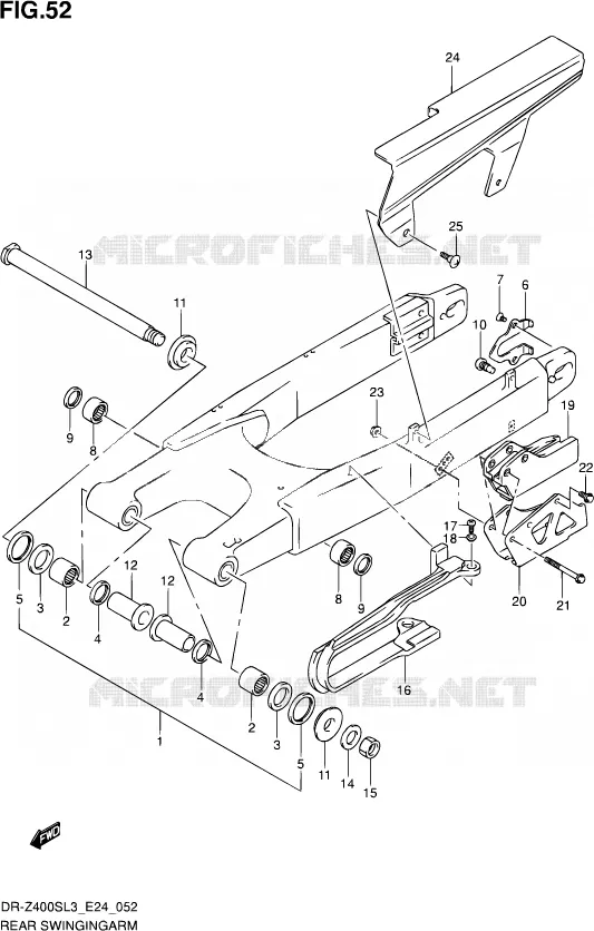 BRAS OSCILLANT ARRIERE Suzuki MOTO 400 DR-Z 2013  DR-Z400S L3 (E24)