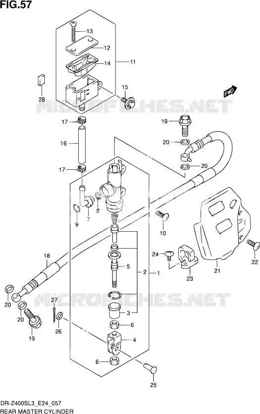 MAITRE CYLINDRE ARRIERE Suzuki MOTO 400 DR-Z 2013  DR-Z400S L3 (E24)
