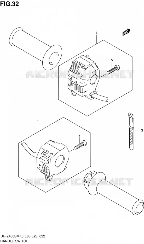 COMMODOS (MODELE K5/K6) Suzuki MOTO 400 DR-ZSM 2005  DR-Z400SM K5 (E03,E28,E33)