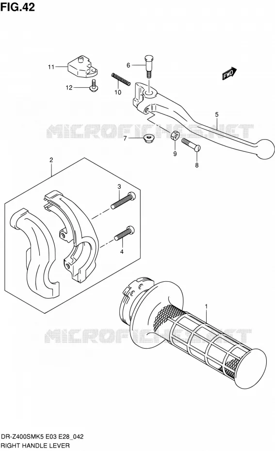 LEVIER DROIT Suzuki MOTO 400 DR-Z 2005  DR-Z400SM K5 (E03,E28,E33)
