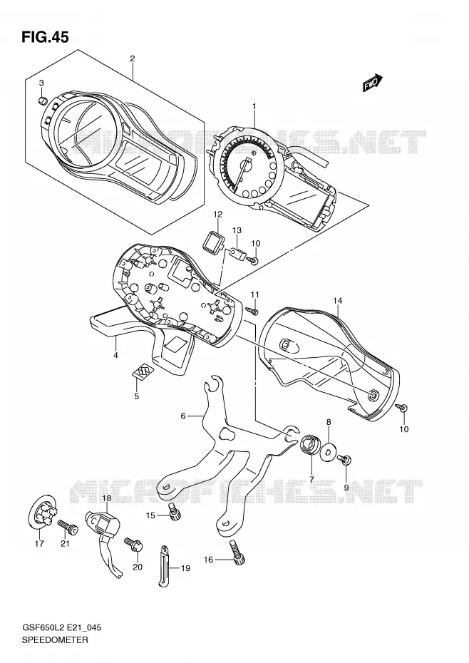 COMPTEUR (GSF650UAL2 E21) Suzuki MOTO 650 BANDIT 2012  GSF650SAL2(E21)