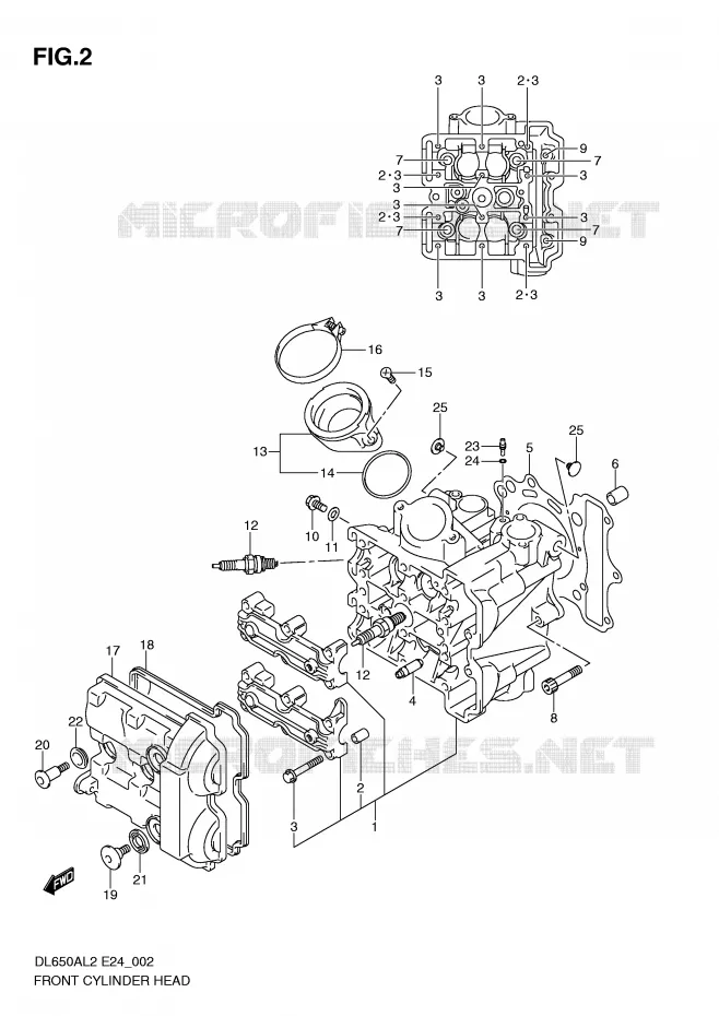 CULASSE AVANT Suzuki MOTO 650 V-STROM 2012  DL650AL2(E24)