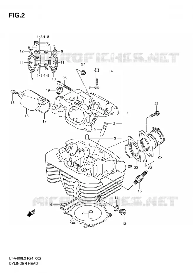 CULASSE Suzuki QUAD 400 KINGQUAD 2012  LT-A400L2(P24)