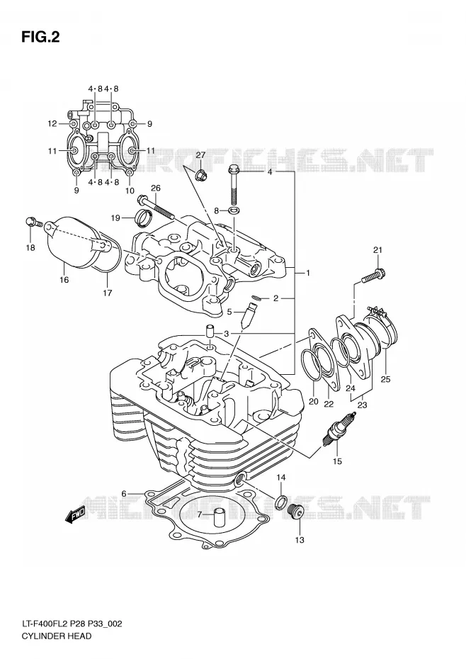 CULASSE Suzuki QUAD 400 KINGQUAD 2012  LT-F400FZL2(P28)