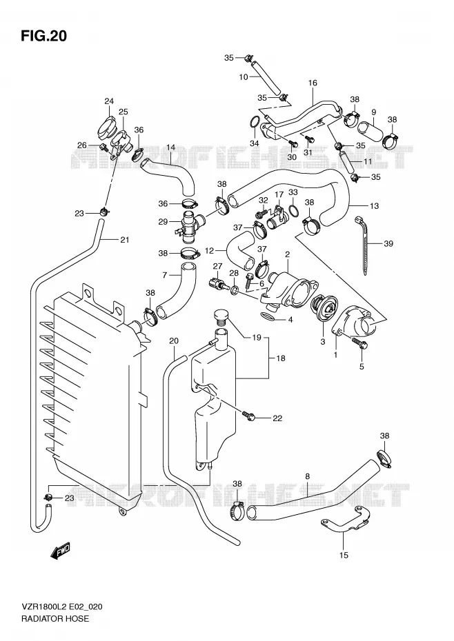DURITE DE RADIATEUR Suzuki MOTO 1800 INTRUDER 2012  VZR1800L2(E02)