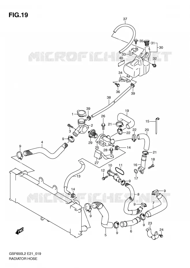DURITE DE RADIATEUR Suzuki MOTO 650 BANDIT 2012  GSF650AL2(E21)