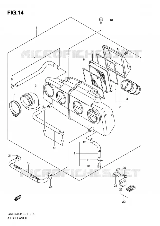 FILTRE A AIR Suzuki MOTO 650 BANDIT 2015  GSF650SAL2(E21)