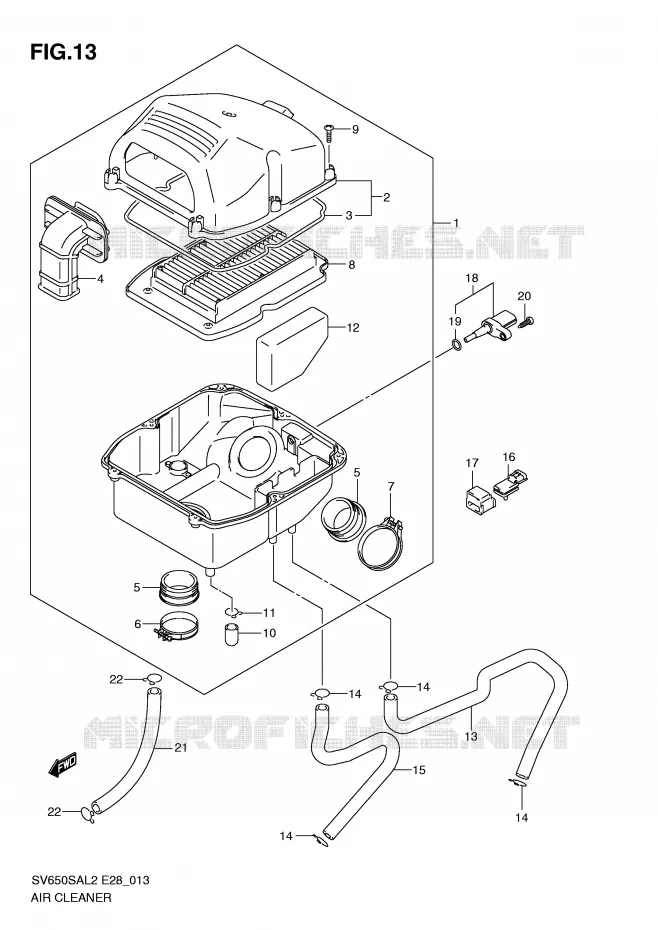 FILTRE A AIR Suzuki MOTO 650 SV-S 2012  SV650SAL2(E28)