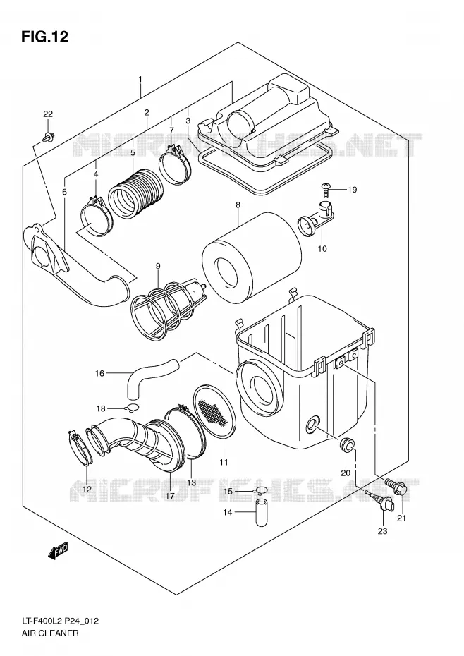 FILTRE A AIR Suzuki QUAD 400 KINGQUAD 2012  LT-F400L2(P24)