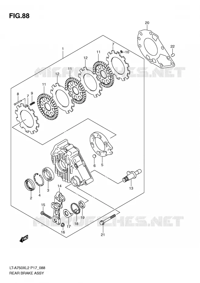 FREIN ARRIERE Suzuki QUAD 750 KINGQUAD 2012  LT-A750XZL2(P17)