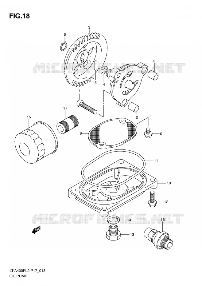 POMPE A HUILE Suzuki QUAD 400 KINGQUAD 2012  LT-F400FZL2(P17)