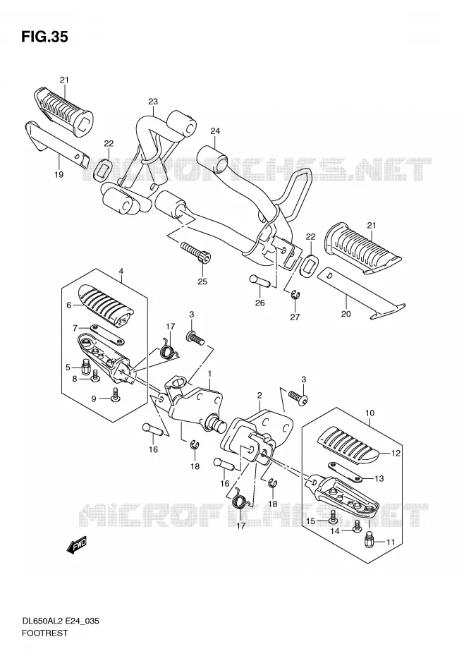 REPOSE PIED Suzuki MOTO 650 V-STROM 2012  DL650AL2(E24)