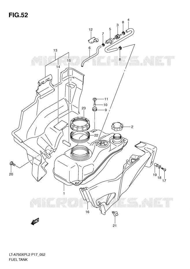 RESERVOIR D'ESSENCE Suzuki QUAD 750 KINGQUAD 2012  LT-A750XPZL2(P17)