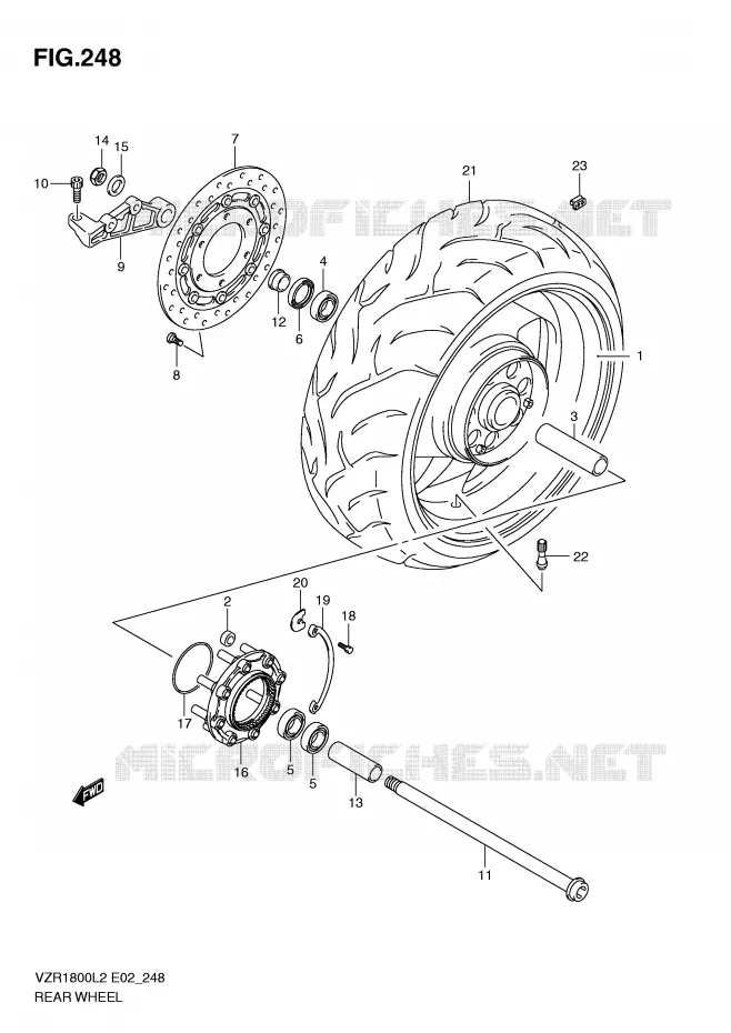 ROUE ARRIERE (VZR1800L2 E24) Suzuki MOTO 1800 INTRUDER 2012  VZR1800ZL2(E02)