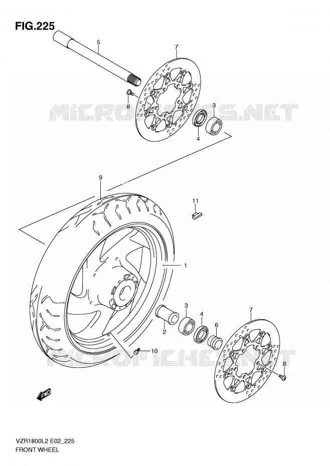 ROUE AVANT (VZR1800L2 E51) Suzuki MOTO 1800 INTRUDER 2012  VZR1800ZL2(E02)