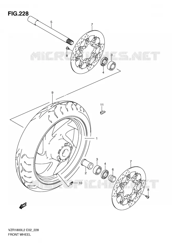 ROUE AVANT (VZR1800ZL2 E19) Suzuki MOTO 1800 INTRUDER 2012  VZR1800L2(E02)