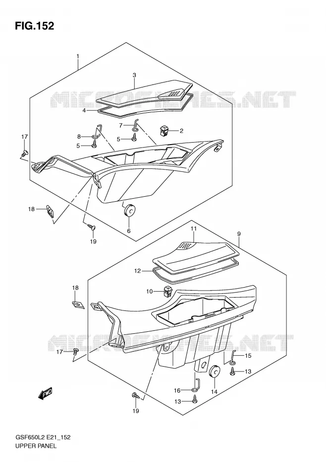 VIDE POCHE (GSF650SUL2 E21) Suzuki MOTO 650 BANDIT 2014  GSF650SAL2(E21)