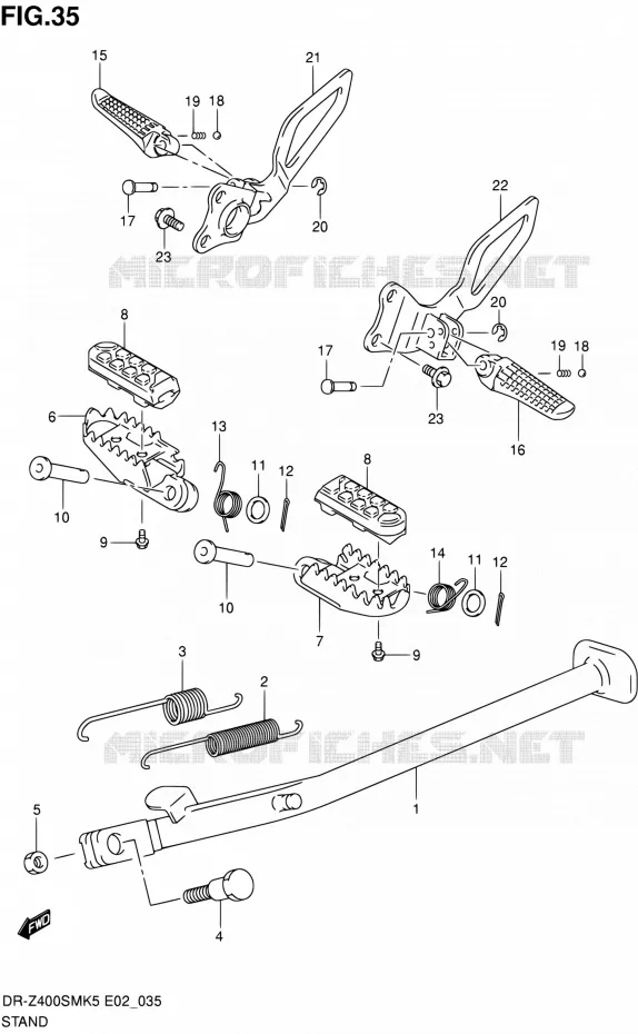 BEQUILLE Suzuki MOTO 400 DR-Z 2006  DR-Z400SMK6(E24)