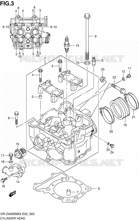 CULASSE Suzuki MOTO 400 DR-Z 2006  DR-Z400SMK6(E24)
