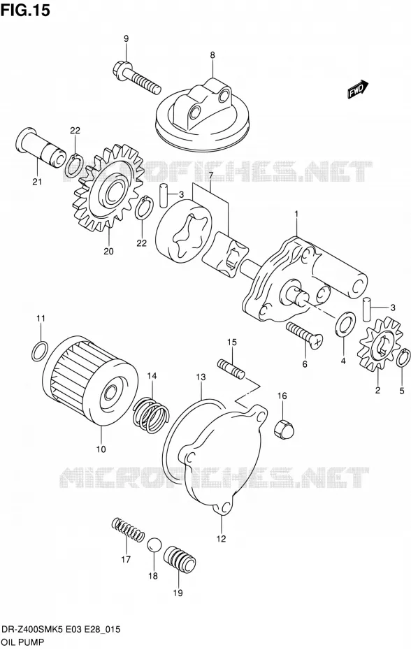 POMPE A HUILE Suzuki MOTO 400 DR-ZSM 2007  DR-Z400SM K7 (E03,E28,E33)