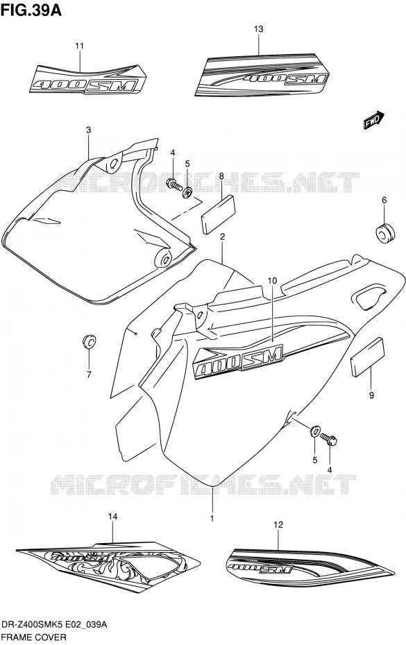 CARENAGES ARRIERE (MODEL K7/K8) Suzuki MOTO 400 DR-Z 2007  DR-Z400SMK7(E19)