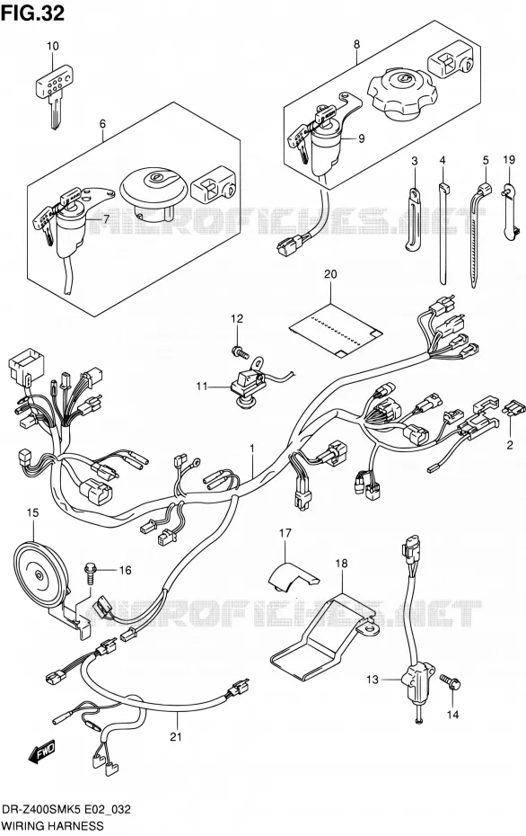 FAISCEAU ELECTRIQUE Suzuki MOTO 400 DR-Z 2007  DR-Z400SMK7(E19)
