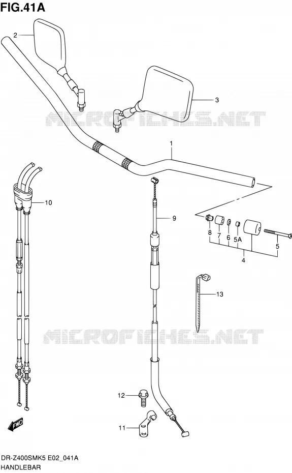 GUIDON (MODEL K7/K8/K9) Suzuki MOTO 400 DR-Z 2007  DR-Z400SMK7(E24)
