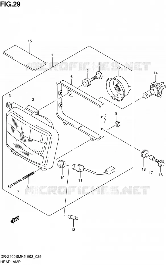PHARE (E02,E19) Suzuki MOTO 400 DR-Z 2007  DR-Z400SMK7(E24)