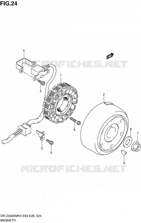 ALLUMAGE ROTOR - STATOR Suzuki MOTO 400 DR-Z 2008  DR-Z400SM K8 (E03,E28,E33)
