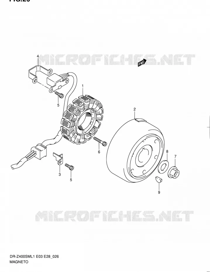 ALLUMAGE ROTOR - STATOR Suzuki MOTO 400 DR-ZSM 2011  DR-Z400SM L1 (E03,E28,E33)