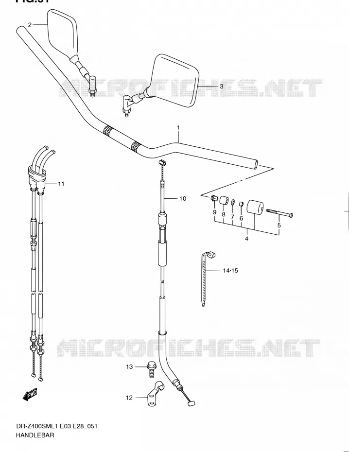 GUIDON Suzuki MOTO 400 DR-ZSM 2011  DR-Z400SM L1 (E03,E28,E33)