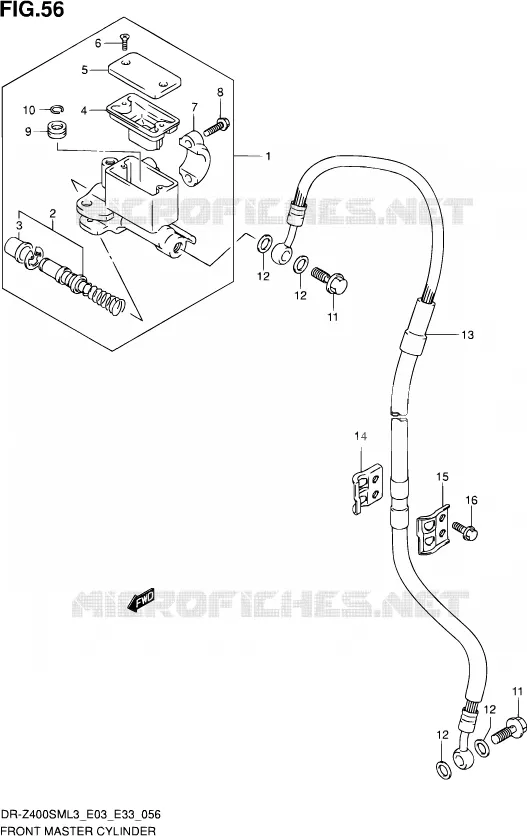 MAITRE CYLINDRE AVANT Suzuki MOTO 400 DR-Z 2013  DR-Z400SM L3 (E03,E28,E33)