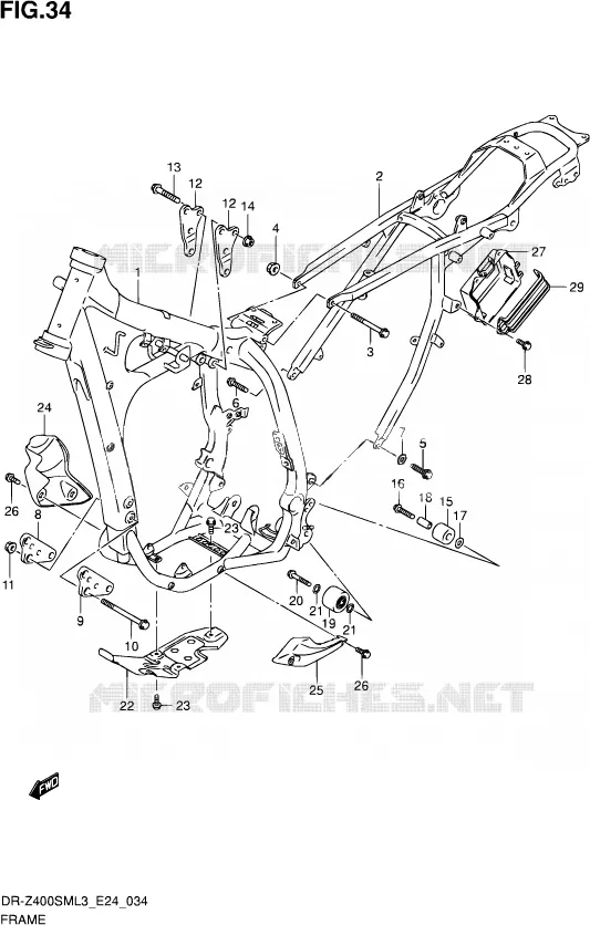 CADRE Suzuki MOTO 400 DR-Z 2013  DR-Z400SM L3 (E24)