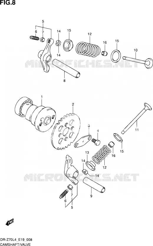 ARBRE A CAMES - VALVE Suzuki MOTO 70 DR-Z 2014  DR-Z70 L4 (E19)