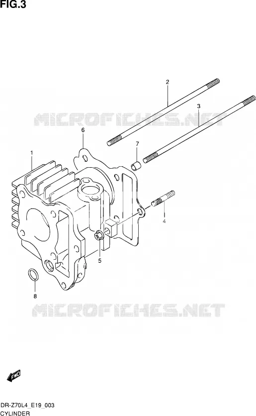 CYLINDRE Suzuki MOTO 70 DR-Z 2014  DR-Z70 L4 (E19)