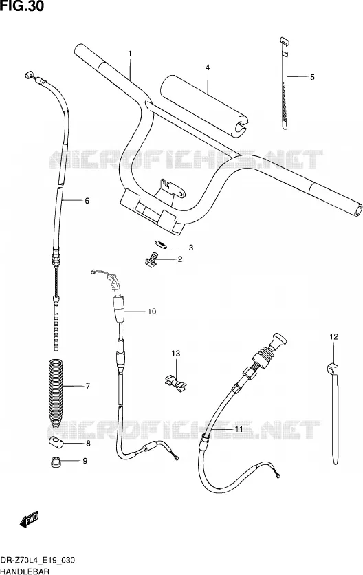 GUIDON Suzuki MOTO 70 DR-Z 2014  DR-Z70 L4 (E19)