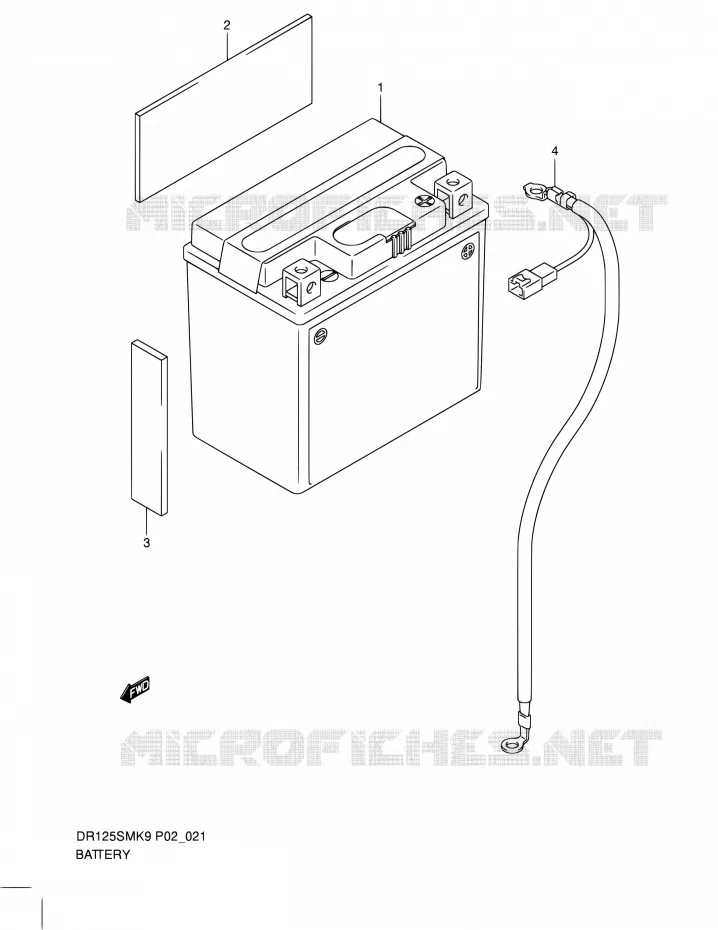 BATTERIE Suzuki MOTO 125 DR 2010  DR125SML0(E02)