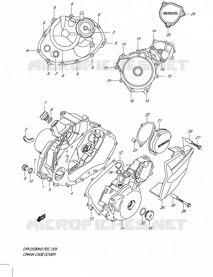 CACHE CARTERS MOTEUR Suzuki MOTO 125 DR 2010  DR125SML0(E02)