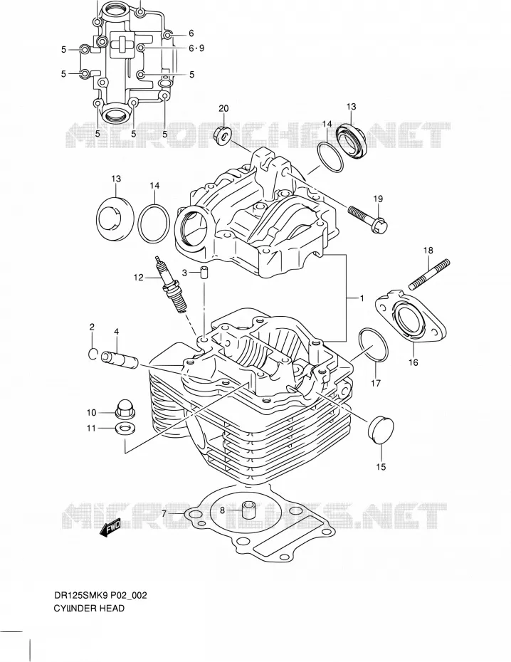 CULASSE Suzuki MOTO 125 DR 2010  DR125SML0(E02)