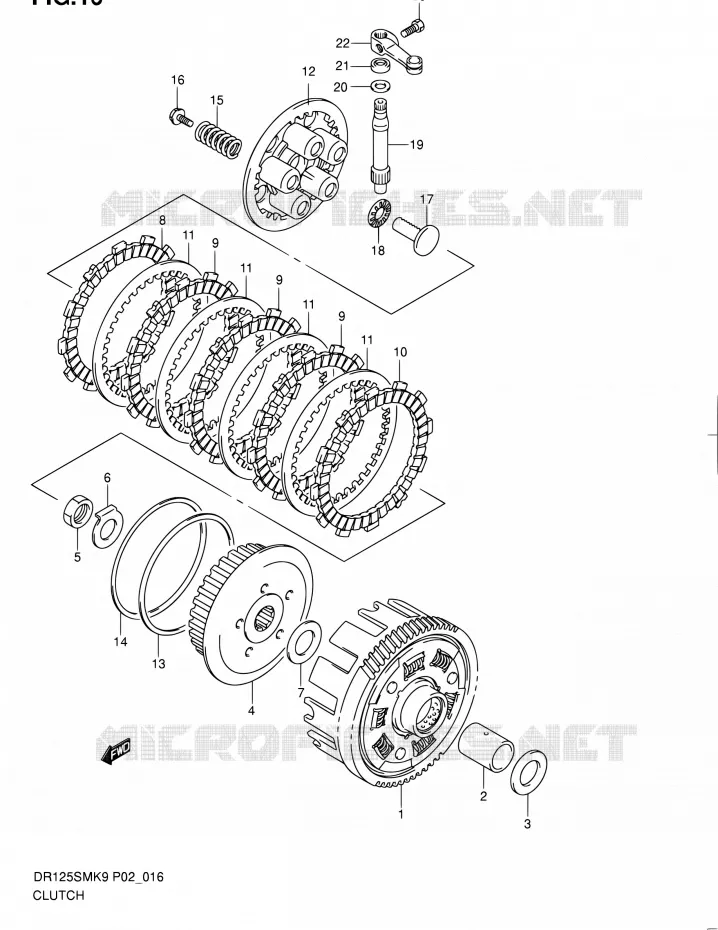 EMBRAYAGE Suzuki MOTO 125 DR 2010  DR125SML0(E02)