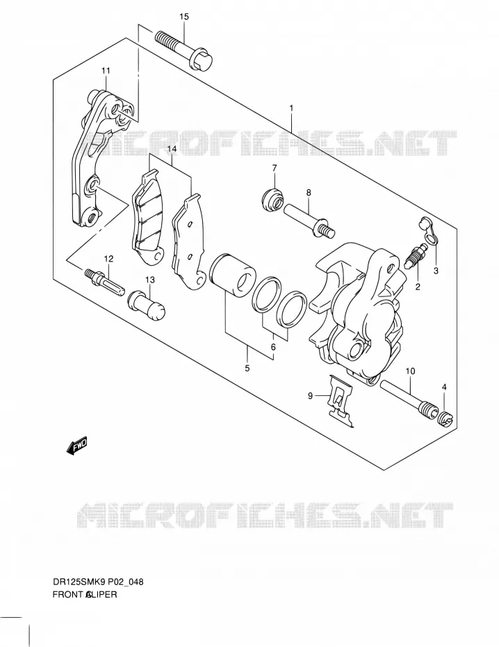 ETRIER DE FREIN AVANT Suzuki MOTO 125 DR 2010  DR125SML0(E02)