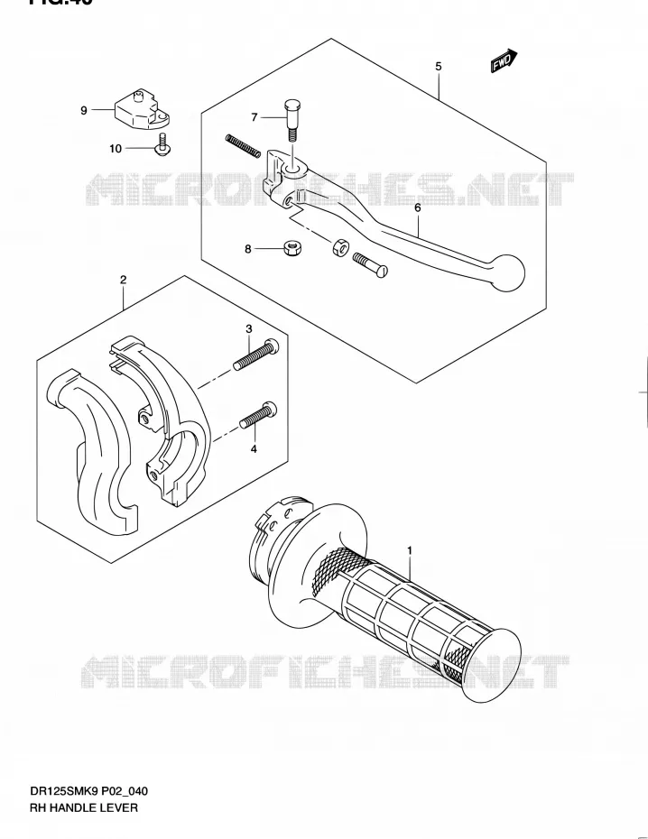 LEVIER DROIT Suzuki MOTO 125 DR 2010  DR125SML0(E02)
