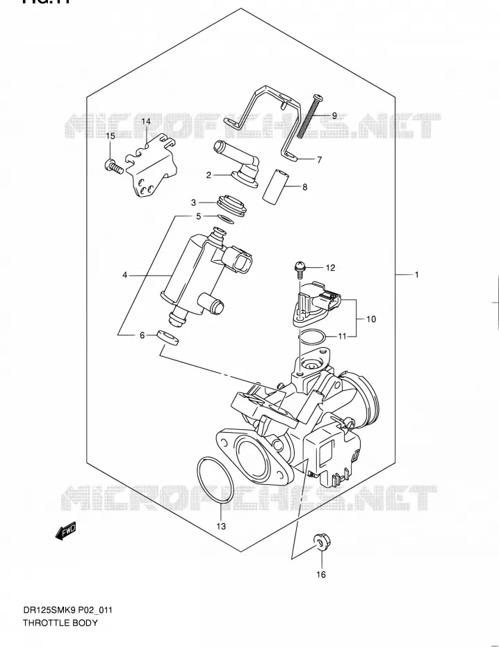 CORPS DE PAPILLON Suzuki MOTO 125 DR 2012  DR125SML0(E19)