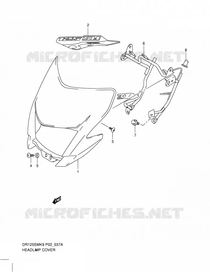 COUVERCLE DE PHARE (MODEL L0) Suzuki MOTO 125 DR 2010  DR125SML0(E19)