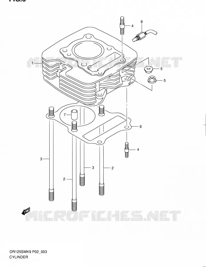 CYLINDRE Suzuki MOTO 125 DR 2012  DR125SML0(E19)