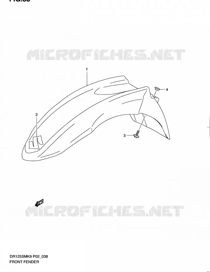 GARDE BOUE AVANT Suzuki MOTO 125 DR 2012  DR125SML0(E19)
