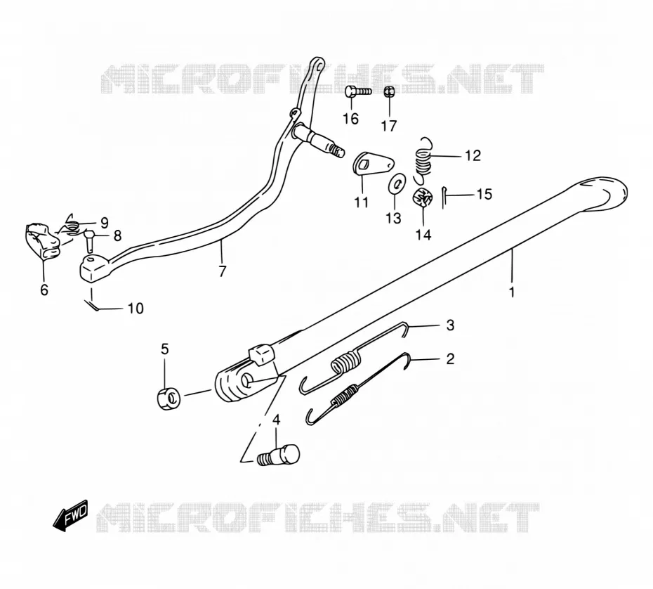 BEQUILLE Suzuki MOTO 200 DR 2002  DR200SE K2 (E03,E28,E33)